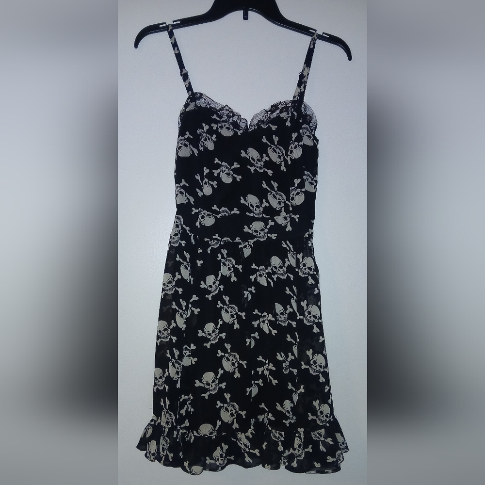Royal Bones Black and White Skull Mini Dress